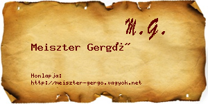 Meiszter Gergő névjegykártya